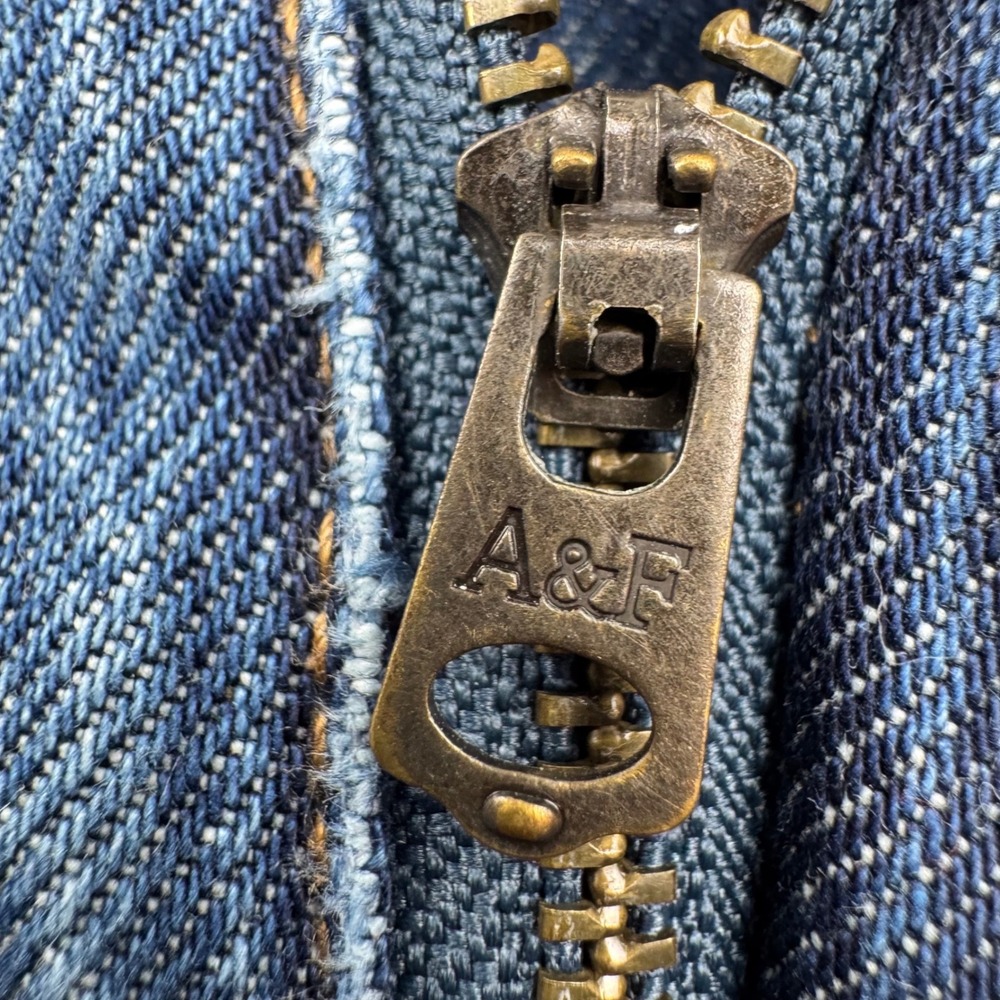 Abercrombie & Fitch The Crop Wide Leg Jeans Womens 33/16L Blue High Rise Denim - Picture 6 of 12